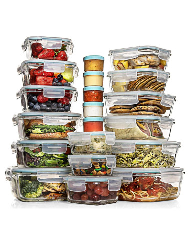 Set de 35 Contenedores de Almacenamiento de Vidrio Razab