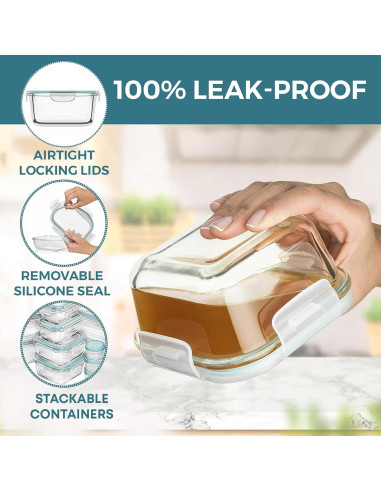 Set de 35 Contenedores de Almacenamiento de Vidrio Razab