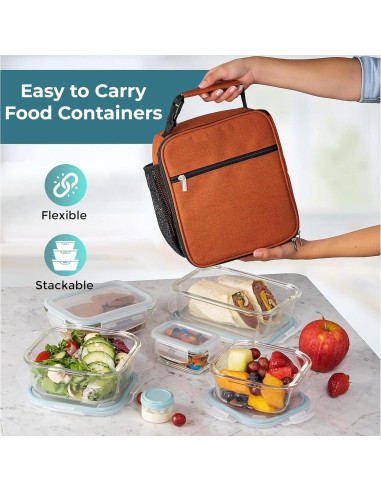 Set de 35 Contenedores de Almacenamiento de Vidrio Razab