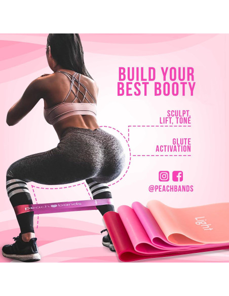 Conjunto de Bandas de Resistencia Peach - 4 Niveles para Glúteos Conjunto de Bandas de Resistencia Peach - 4 Niveles para Glúteos