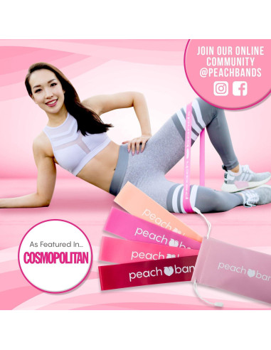 Conjunto de Bandas de Resistencia Peach - 4 Niveles para Glúteos