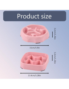 Cuencos de Comida Lenta Jaczora para Perros y Gatos - 2 Pack Rosa 2