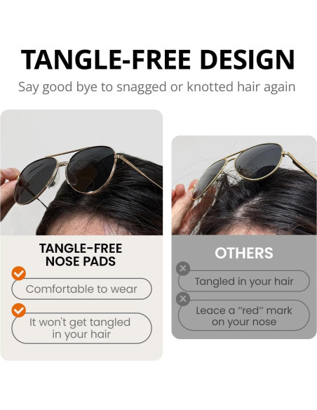 Gafas de sol aviador SODQW Tangle Free polarizadas UV 2025