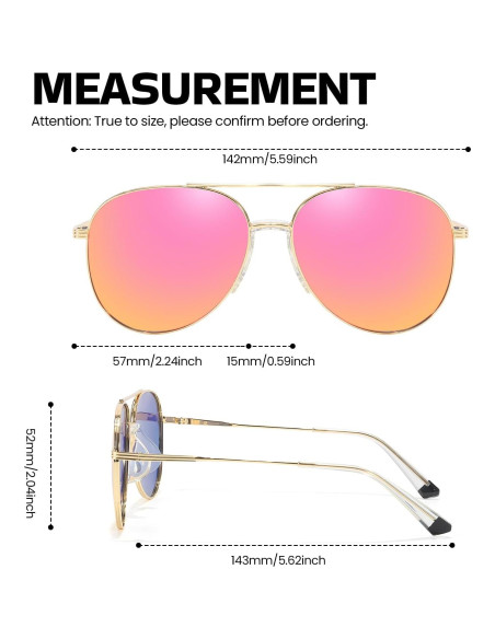 Gafas de sol aviador SODQW Tangle Free polarizadas UV 2025