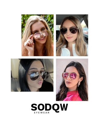 Gafas de sol aviador SODQW Tangle Free polarizadas UV 2025