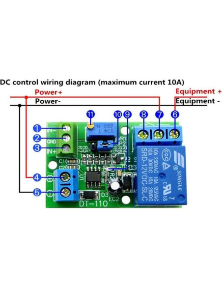 Módulo de Relé Comparador de Voltaje Taidacent LM393 12V