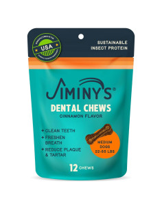 Masticables Dentales Jiminy's para Perros Pequeños, Canela, 20 Unidades
