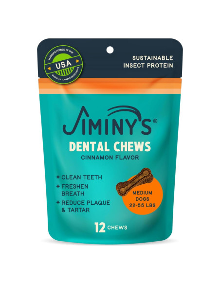 Masticables Dentales Jiminy's para Perros Pequeños, Canela, 20 Unidades