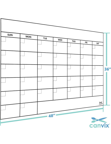 Calcomanía Calendario de Pared Borrable Canvix 91x122 cm