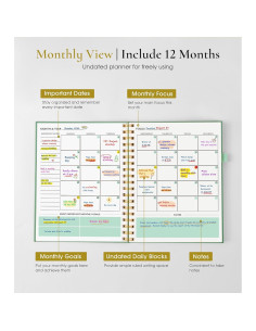 Planificador Semanal y Mensual No Datado FABLSOTH B5 Verde 2