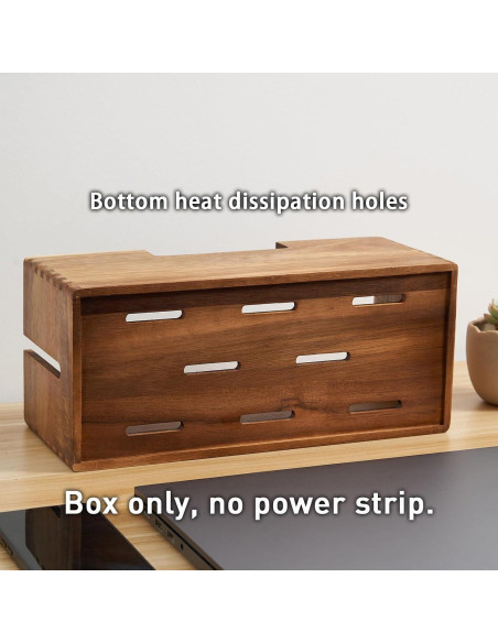 Caja Organizadora de Cables de Madera de Acacia LiTY 30.5x12.7cm