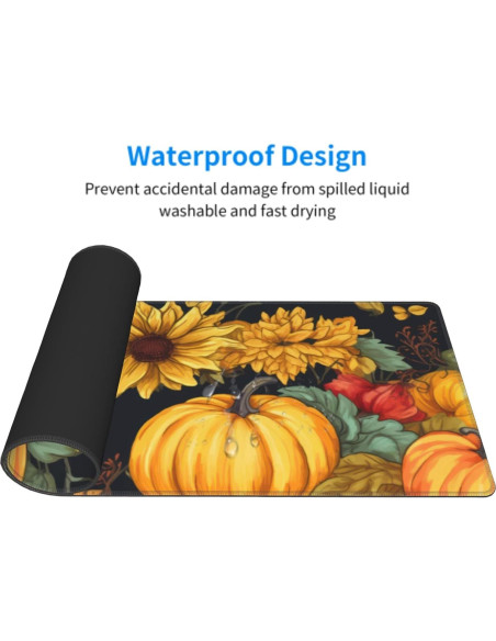 Alfombrilla de Ratón Kelysun XL Calabaza Otoño 80x30cm Antideslizante