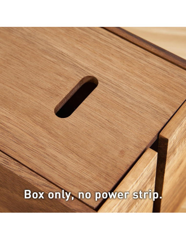 Caja Organizadora de Cables de Madera de Acacia LiTY 30.5x12.7cm