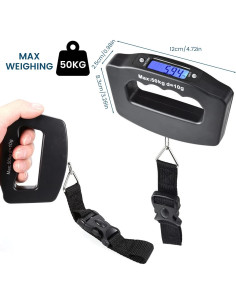 Báscula de Equipaje Digital NEMTMCUA 50kg con Pantalla Retroiluminada 2