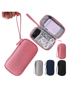 Organizador de Cables KINMINGZHU Rosa - Estuche de Viaje 19x11 cm