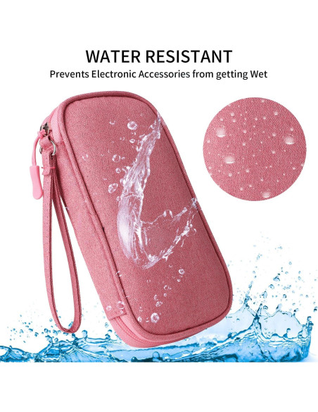Organizador de Cables KINMINGZHU Rosa - Estuche de Viaje 19x11 cm