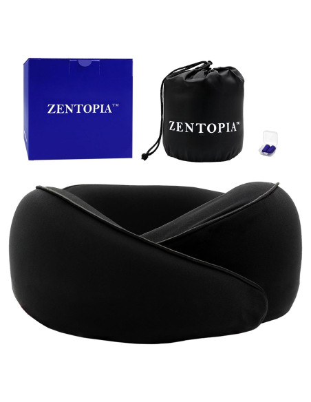 Almohada de Viaje ZENTOPIA Espuma Viscoelástica Ergonómica