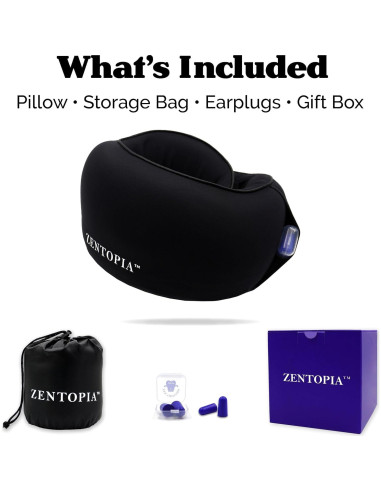 Almohada de Viaje ZENTOPIA Espuma Viscoelástica Ergonómica