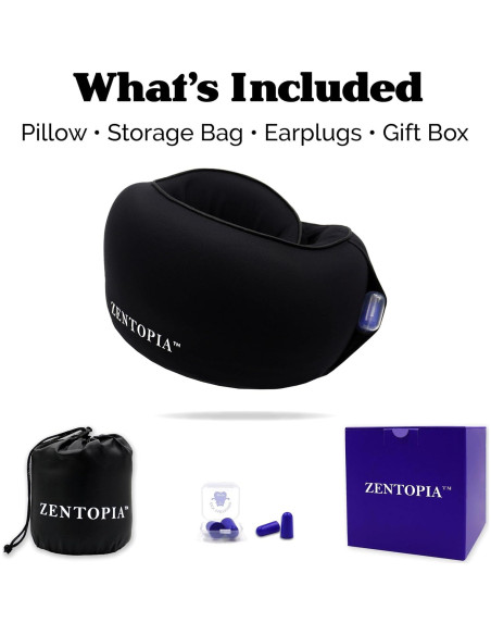 Almohada de Viaje ZENTOPIA Espuma Viscoelástica Ergonómica