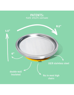 Plato Abierto Avanchy de Acero Inoxidable para Bebés - Blanco 2