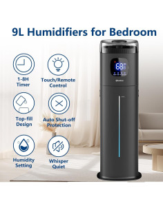 Humidificador Ultrasonico Akeshan 9L Control Remoto Silencioso 2