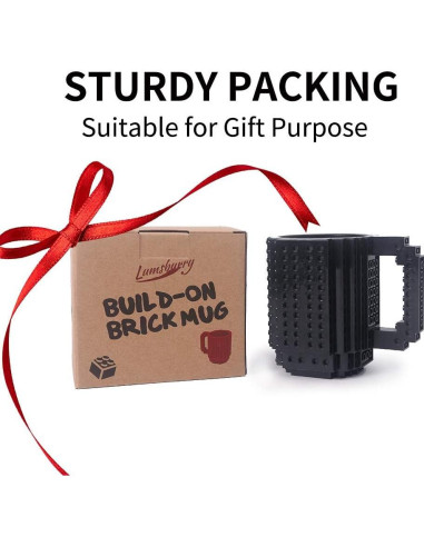 Taza de Café Lumsburry Build-on Brick, 333.6g, Negra