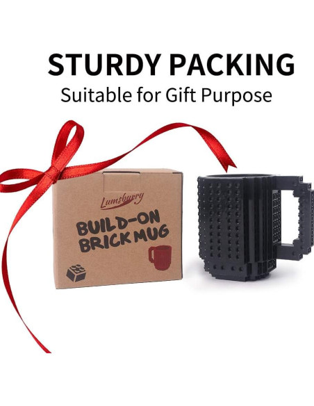 Taza de Café Lumsburry Build-on Brick, 333.6g, Negra