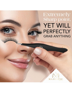 Pinzas de Punta Fina Majestic Bombay - Precisión para Depilar 2