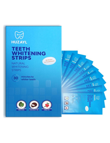 Tiras Blanqueadoras de Dientes Huzayl - 28 Tiras, Sin Peróxido