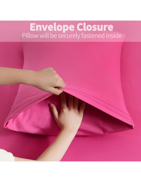 Funda de Almohada Microfibra Horbaunal 2 Pack Estándar Rosa Fucsia