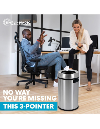 Basurero Abierto Simpli-Magic 65L Acero Inoxidable Comercial