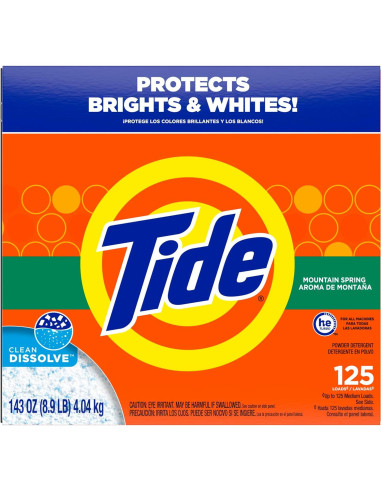 Detergente en polvo Tide 4.03 kg primavera de montaña HE Turbo