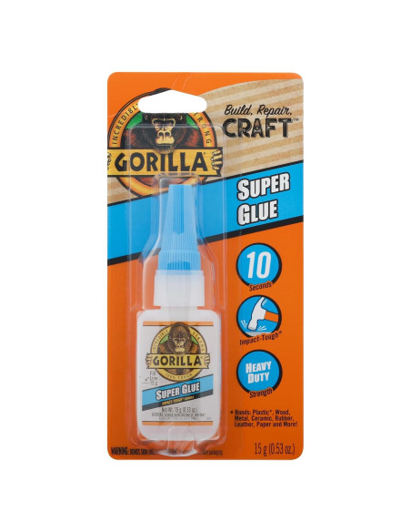 Gorilla Super Glue 15.87 ml - Pegamento Transparente Resistente Gorilla Super Glue 15.87 ml - Pegamento Transparente Resistente