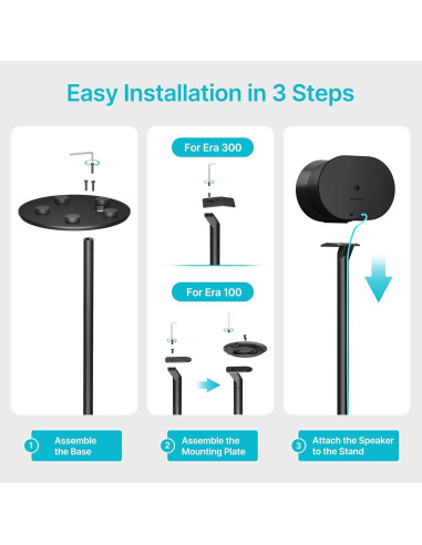 Soportes para Altavoces Sonos Era 100 y 300 PEGZONE, Metal, 71.4 cm