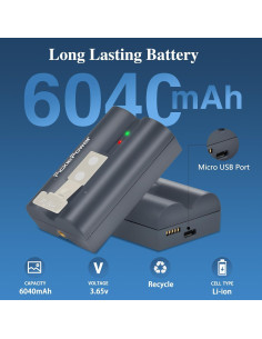 Paquete de 2 Baterías Recargables Pickle Power 6040mAh para Ring 2