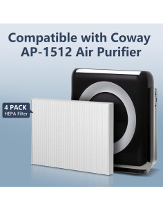 Paquete de 4 Filtros HEPA Midiex AP-1512HH para Purificadores 2