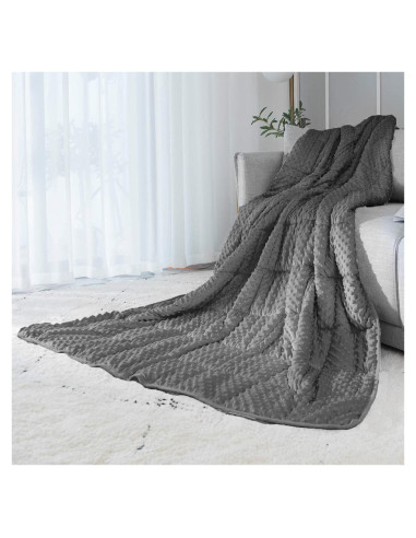 Manta con peso reversible ALANSMA 6.8 kg gris 203x152 cm