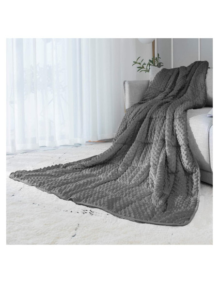 Manta con peso reversible ALANSMA 6.8 kg gris 203x152 cm
