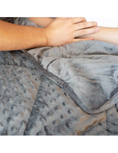 Manta con peso reversible ALANSMA 6.8 kg gris 203x152 cm