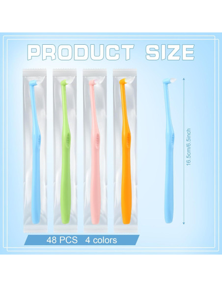 48 Cepillos de Dientes con Punta Final Qinyoung - Limpieza Detallada