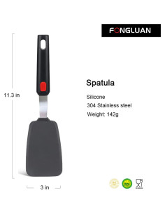 Espátula de Silicona FONGLUAN Antiadherente 30.5 cm Negra 2