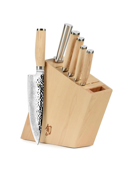 Conjunto de cuchillos Shun Premier Blonde 7 piezas con bloque