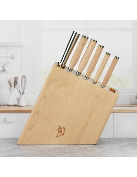 Conjunto de cuchillos Shun Premier Blonde 7 piezas con bloque