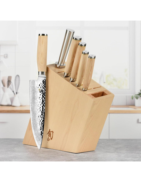 Conjunto de cuchillos Shun Premier Blonde 7 piezas con bloque