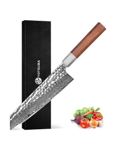Cuchillo de Chef Gyuto YOTSUBA 20 cm Damasco Forjado a Mano