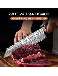 Cuchillo de Chef Gyuto YOTSUBA 20 cm Damasco Forjado a Mano 2