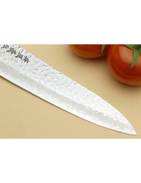Cuchillo de Chef Japonés Yoshihiro Gyuto Damasco 21cm VG10