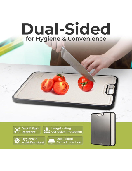 Tabla de Cortar de Titanio 40.64x27.94 cm con Afilador - essentialNook