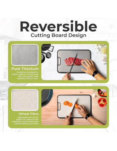 Tabla de Cortar de Titanio 40.64x27.94 cm con Afilador - essentialNook