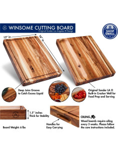 Tabla de Cortar de Madera Acacia Sostenible 40.6x30.5 cm Sonder 2